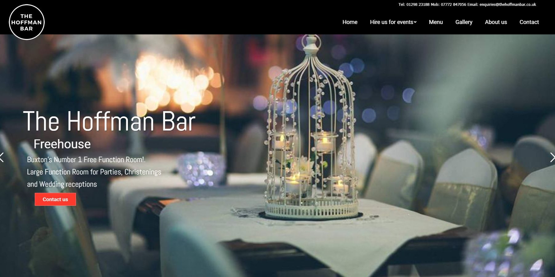 The Hoffman Bar Buxton site Design. Professional website design in